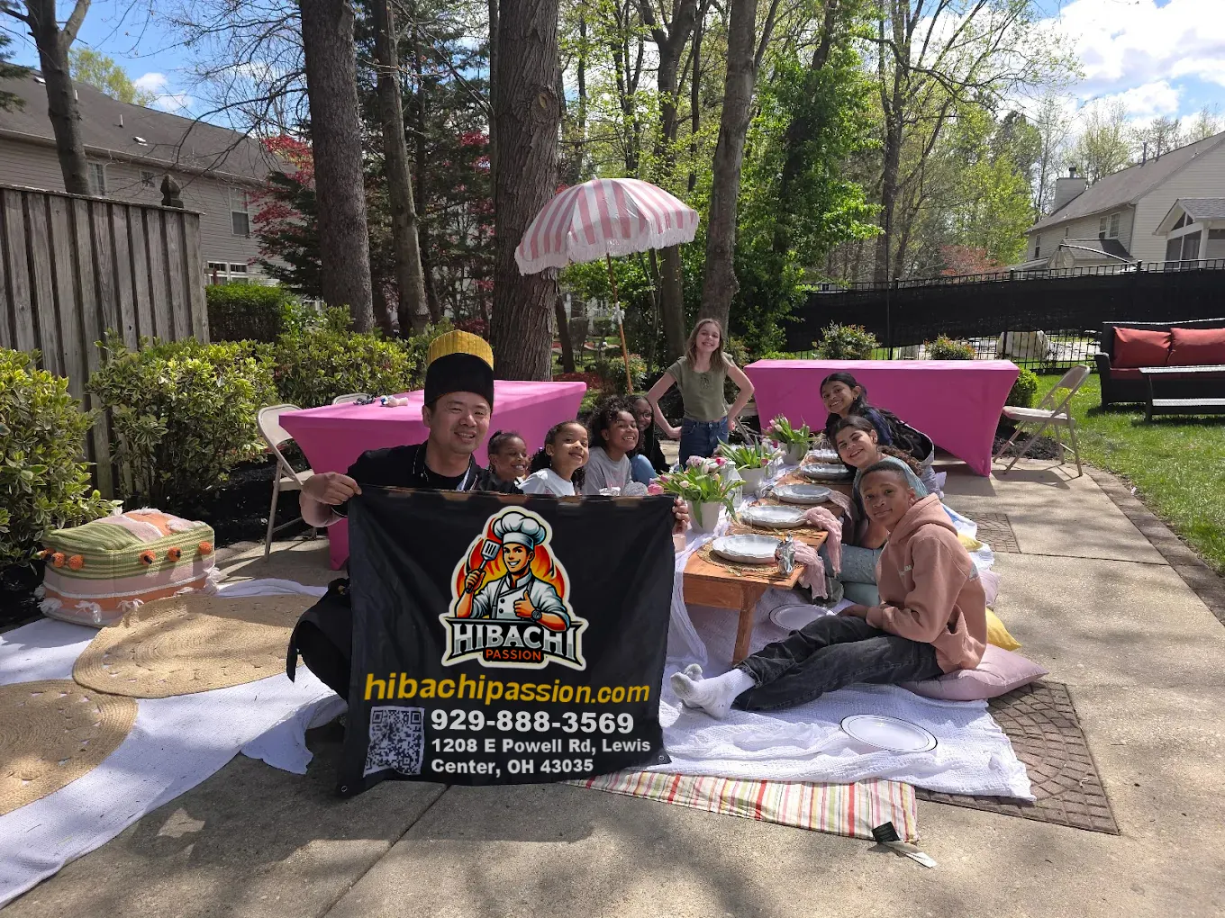 Private hibachi chef party at home in Powell & Lewis Center Ohio