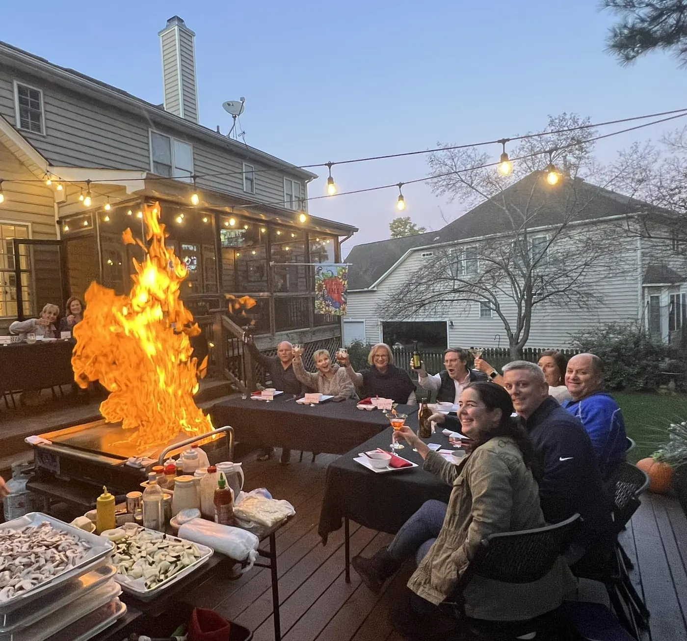 Private hibachi chef party at home in Grove City Ohio