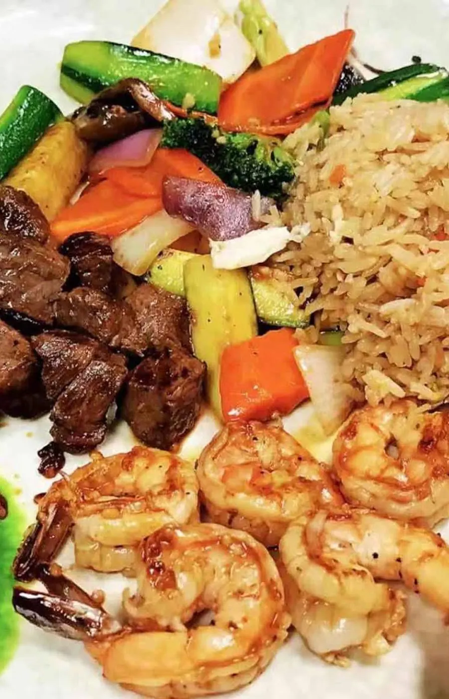 Chicken &amp; Vegetables hibachi dinner cooked at a private hibachi party in Columbus Ohio