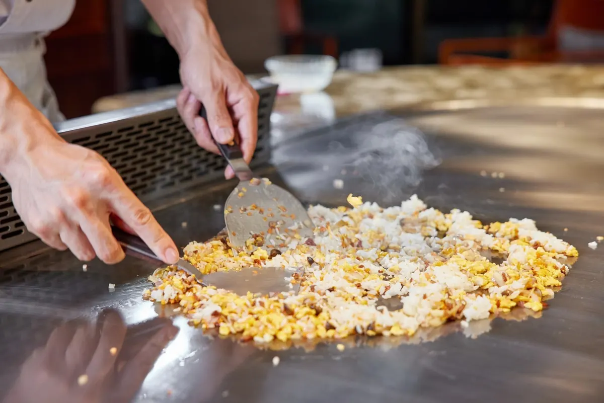 Hibachi Fried Rice hibachi dinner cooked at a private hibachi party in Columbus Ohio