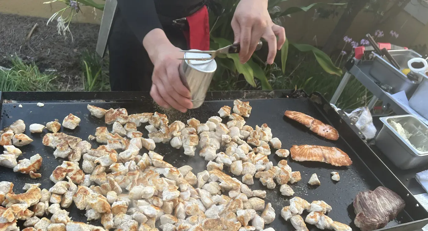 Scallops &amp; Shrimp hibachi dinner cooked at a private hibachi party in Columbus Ohio